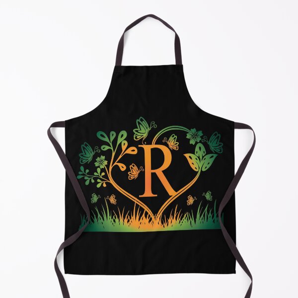 Item preview, Ornamental Letter R, Green And Yellow Butterfly And Rose, Gold Monogram Ornament designed and sold by PROMEN Creativity.