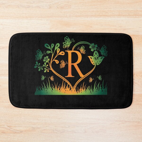 Item preview, Ornamental Letter R, Green And Yellow Butterfly And Rose, Gold Monogram Ornament designed and sold by PROMEN Creativity.