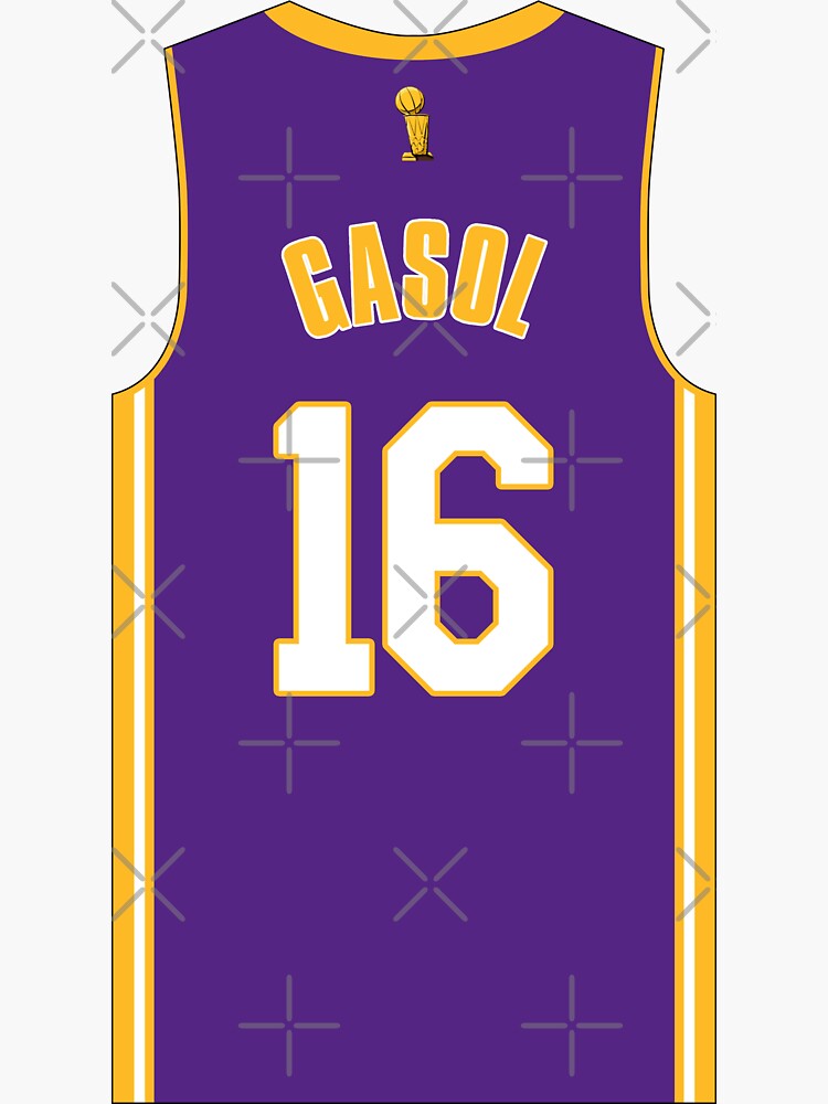 Pau Gasol - Los Angeles Laker Away Purple Sticker Sticker for Sale by On  Target Sports