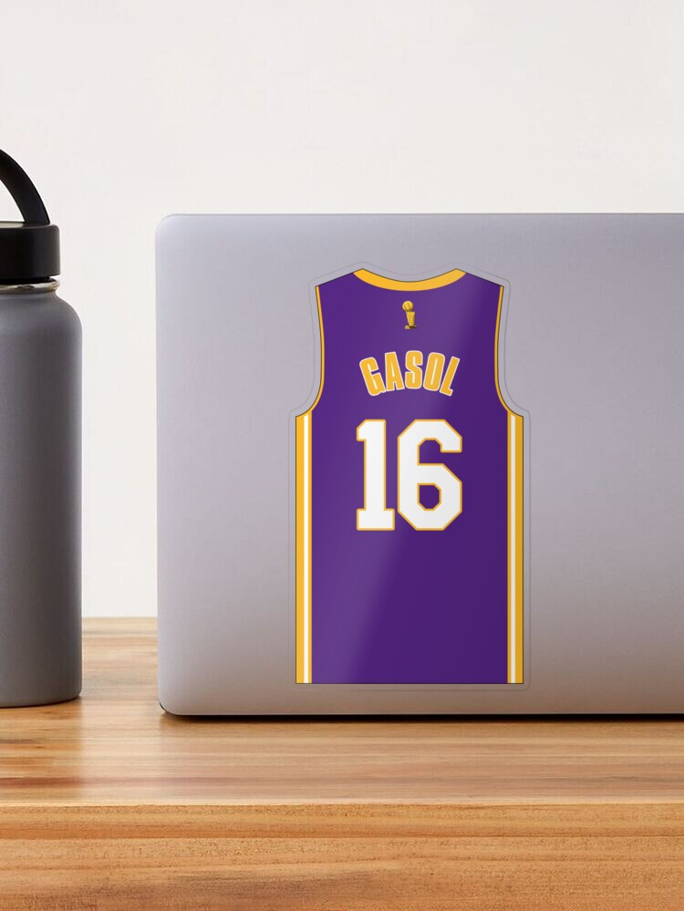 Pau Gasol - Los Angeles Laker Away Purple Sticker Sticker for Sale by On  Target Sports