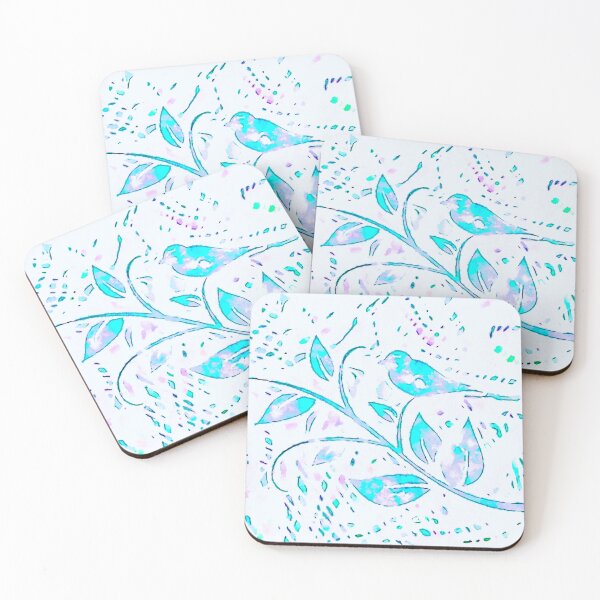 Item preview, Teal, lavender, and white bird  designed and sold by BJG1966.