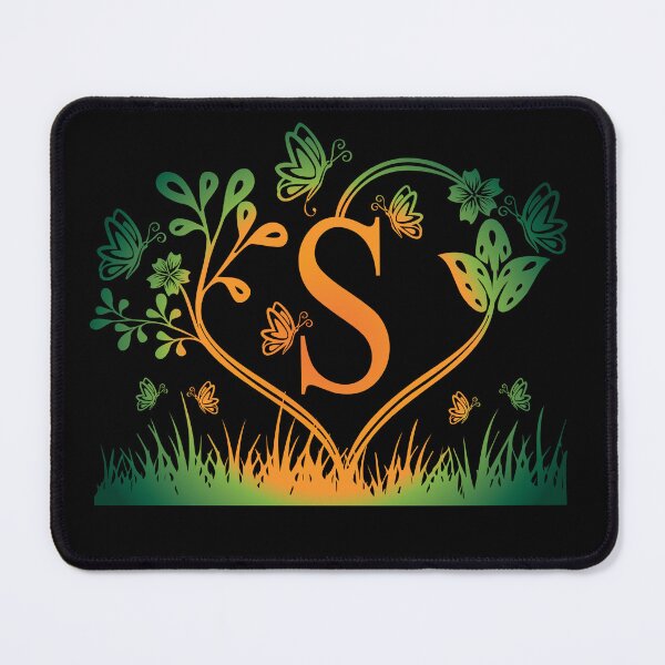 Item preview, Ornamental Letter S, Green And Yellow Butterfly And Rose, Gold Monogram Ornament designed and sold by PROMEN Creativity.