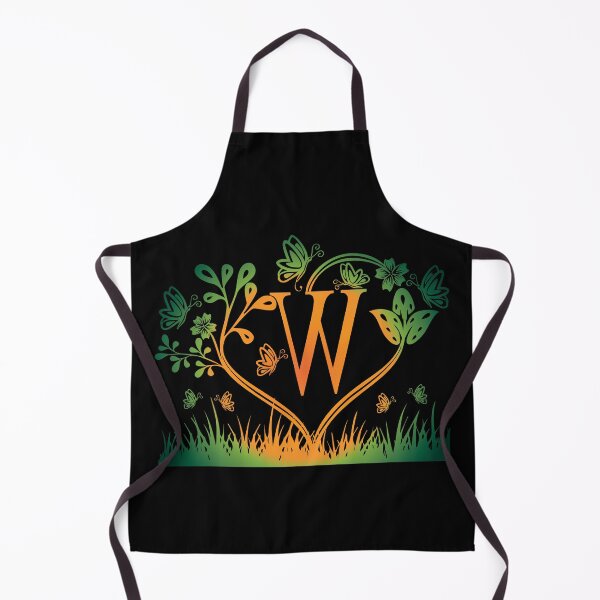 Item preview, Ornamental Letter W, Green And Yellow Butterfly And Rose, Gold Monogram Ornament designed and sold by PROMEN Creativity.