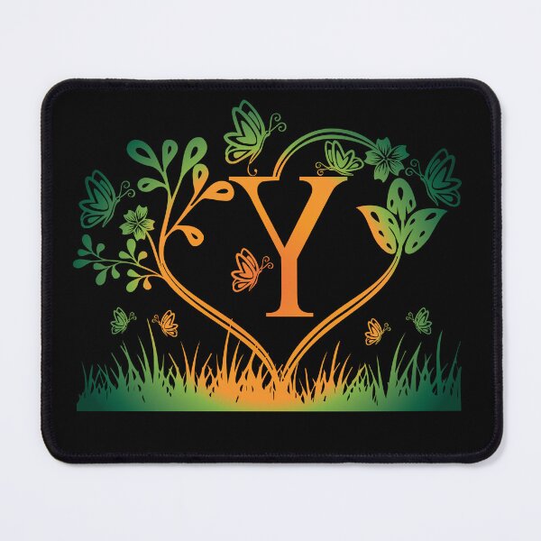 Item preview, Ornamental Letter Y, Green And Yellow Butterfly And Rose, Gold Monogram Ornament designed and sold by PROMEN Creativity.