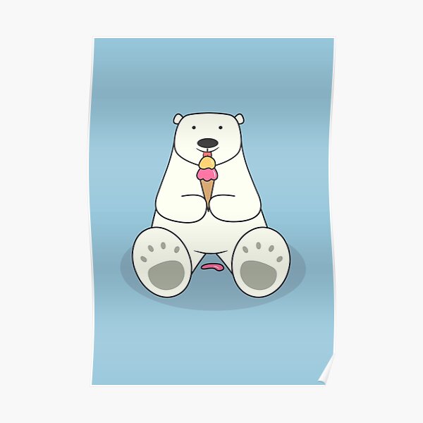 Cute Polar Bear Ice Cream Posters | Redbubble