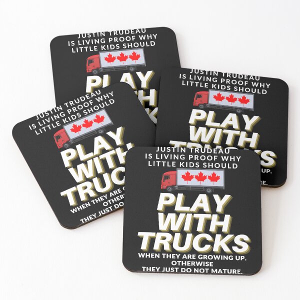 Item preview, Justin Trudeau Is Living Proof Why Little Kids Should Play With Trucks White Text designed and sold by TWMBDesigns.