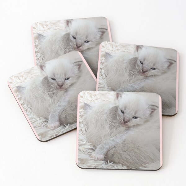 Item preview, Sweet ragdoll kittens kissing and cuddling in bed designed and sold by Fluffycat2020.