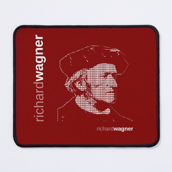 Item preview, Richard Wagner typographic poster (red) designed and sold by CMYKStudio.