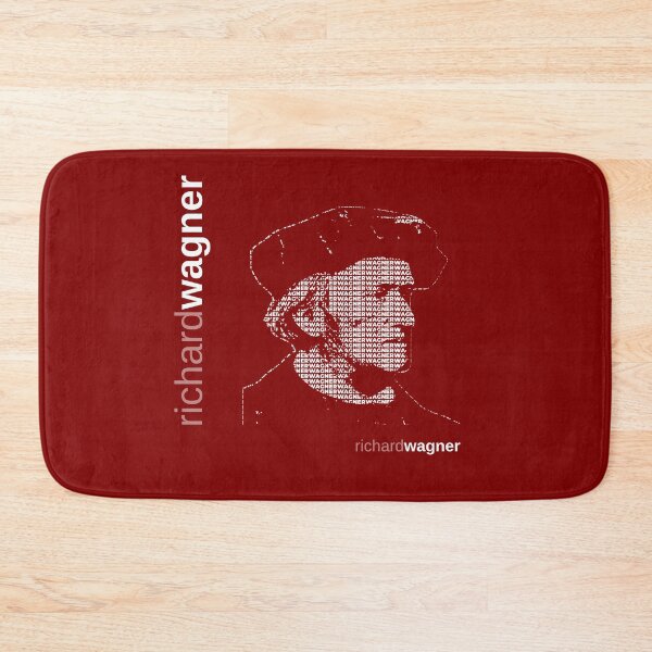 Item preview, Richard Wagner typographic poster (red) designed and sold by CMYKStudio.