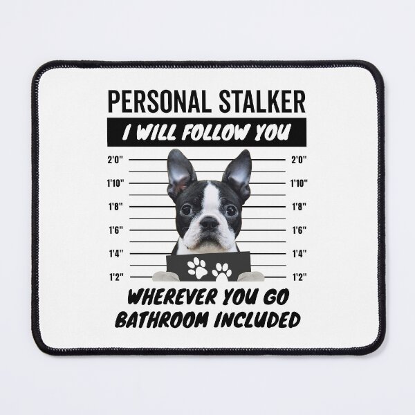 Item preview, Personal Stalker Dog – White Black Boston Terrier designed and sold by More Cute Dogs.
