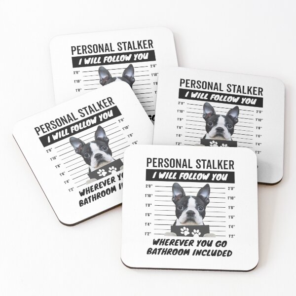Item preview, Personal Stalker Dog – White Black Boston Terrier designed and sold by More Cute Dogs.