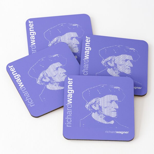 Item preview, Richard Wagner typographic poster (indigo) designed and sold by CMYKStudio.