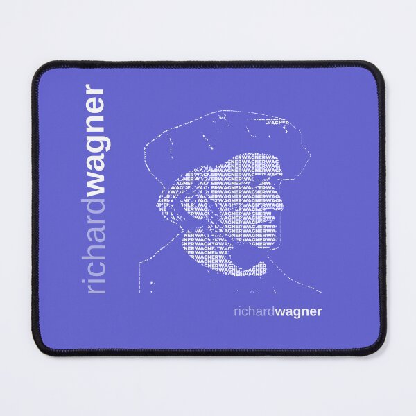 Item preview, Richard Wagner typographic poster (indigo) designed and sold by CMYKStudio.