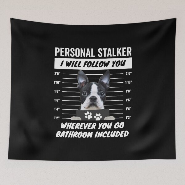 Item preview, Personal Stalker Dog – White Black Boston Terrier designed and sold by More Cute Dogs.