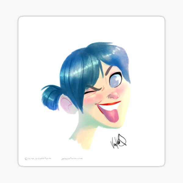 Winky Girl Sticker
