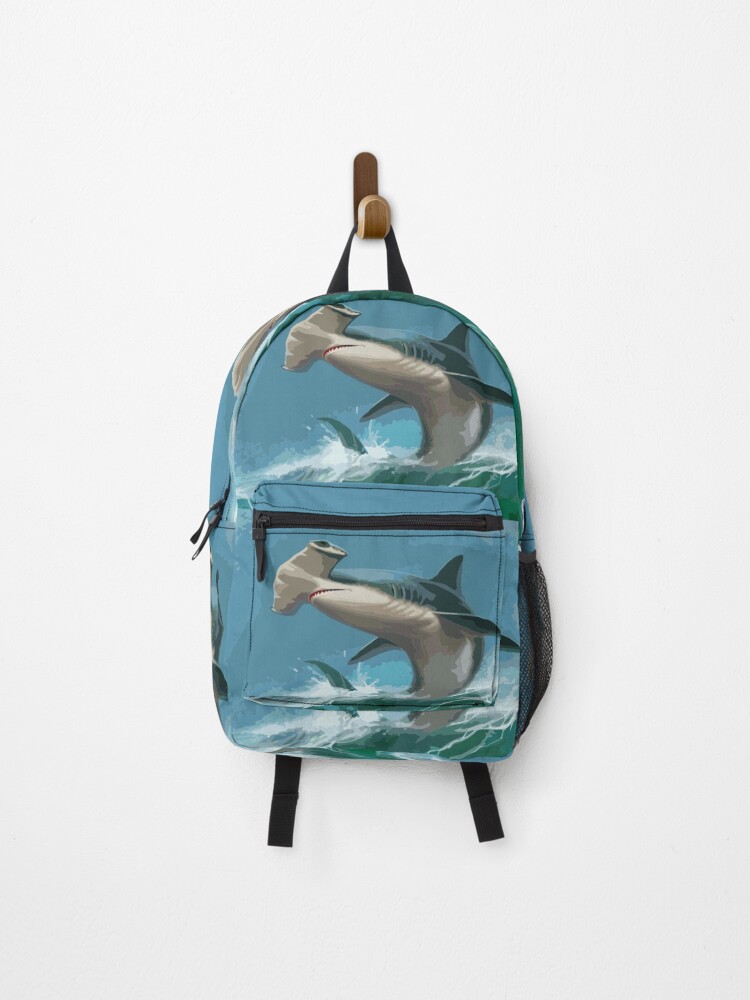 The jump of the hammerhead shark. Backpack by Karine Dupras Redbubble