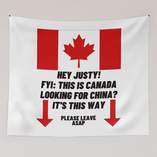 Item preview, Hey Justy! FYI: This Is Canada Looking For China? Black Text designed and sold by TWMBDesigns.