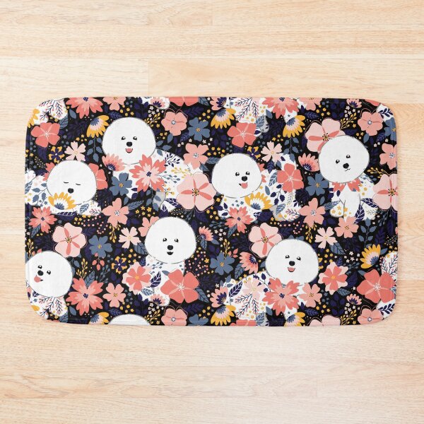 Item preview, Cute Bichon Frise Garden - Black Background designed and sold by Lulupainting.