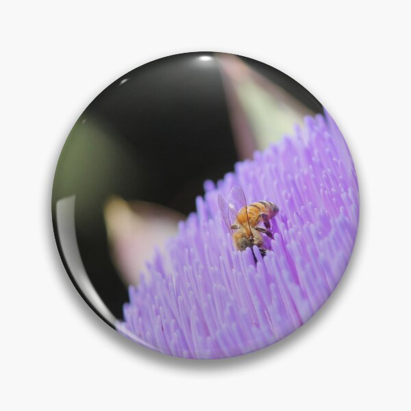 Item preview, Honeybee on an Artichoke Flower designed and sold by KaitlynPaints.