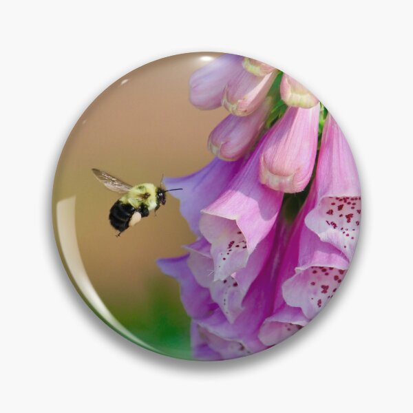 Item preview, Bumble Bee with a Pink Foxglove Flower designed and sold by KaitlynPaints.