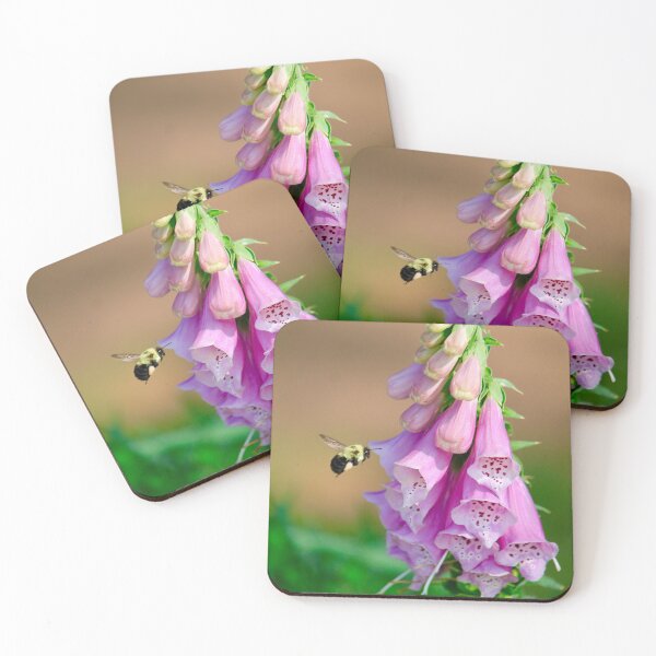Item preview, Bumble Bee with a Pink Foxglove Flower designed and sold by KaitlynPaints.