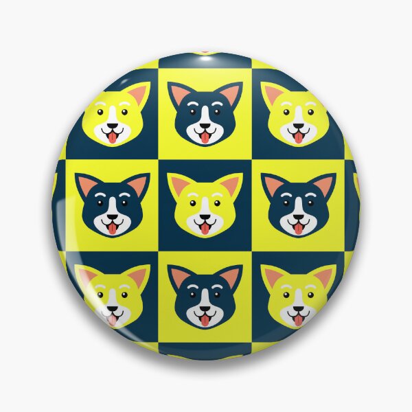 Item preview, Dog face patterns blue yellow designed and sold by CoolArtByMboya.
