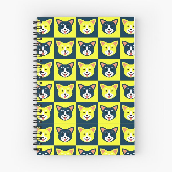 Item preview, Dog face patterns blue yellow designed and sold by CoolArtByMboya.