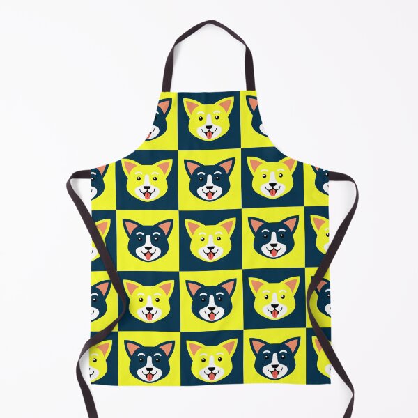 Item preview, Dog face patterns blue yellow designed and sold by CoolArtByMboya.