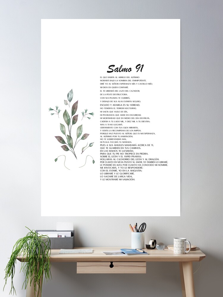 Salmo 91 En Espanol Wall Decor - Psalm 91 Cuadro - Christian Wall