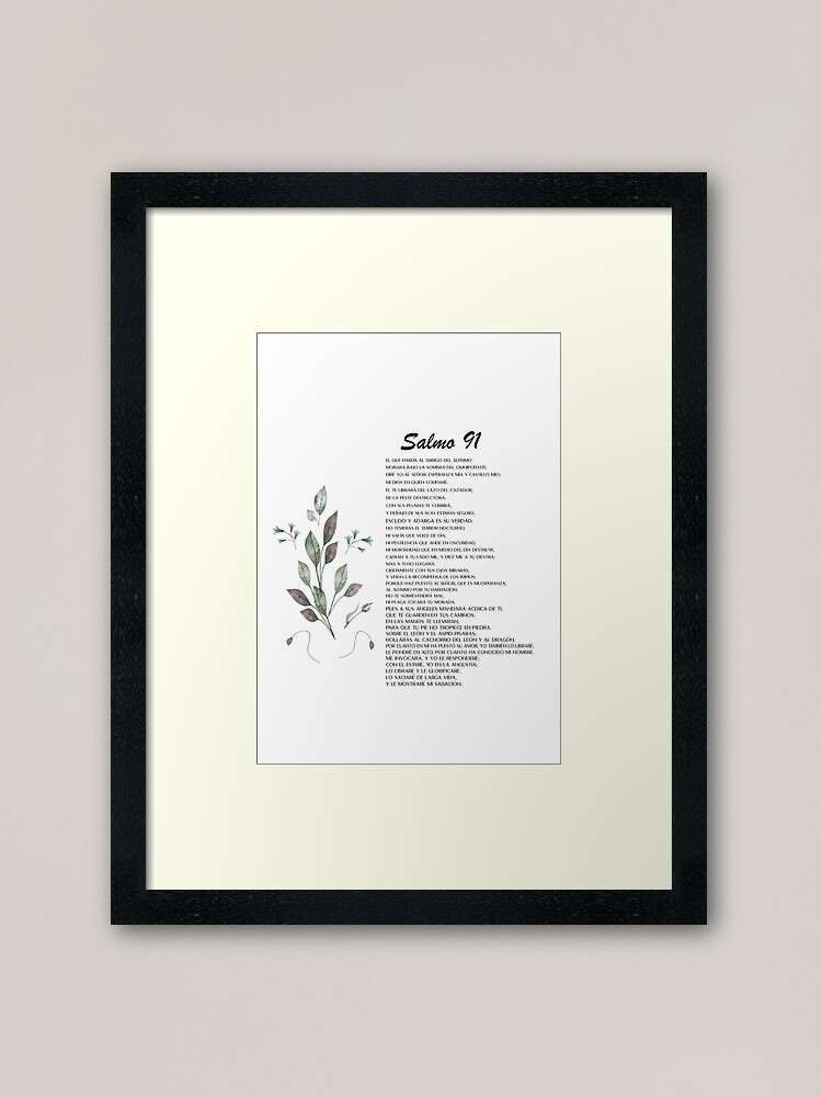 Salmo 91, Spanish Bible Verse Framed Art Print for Sale by latiendadearyam