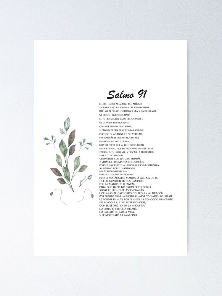 Salmo 91 En Espanol Wall Decor - Psalm 91 Cuadro - Christian Wall