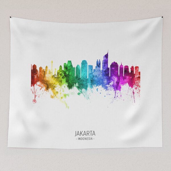 Item preview, Jakarta Skyline Indonesia designed and sold by ArtPrints.