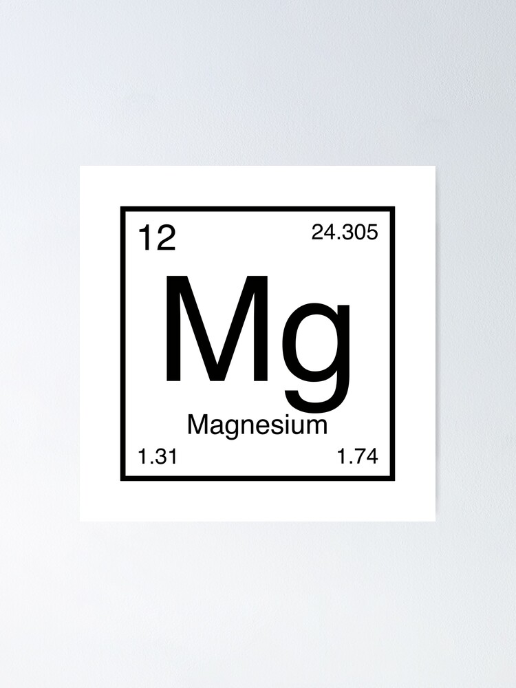 "Magnesium Element (black)" Poster for Sale by AllAboutScience Redbubble