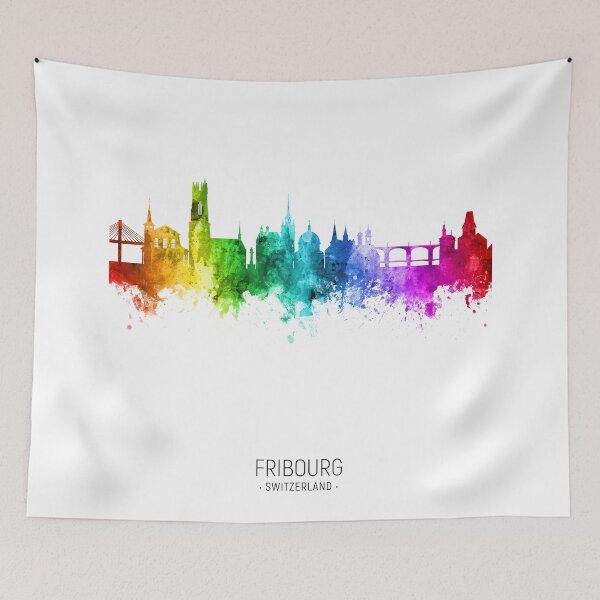 Item preview, Fribourg Switzerland Skyline designed and sold by ArtPrints.