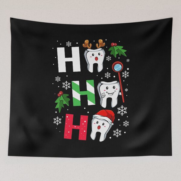 Aperçu de l'œuvre Dentiste Noël Ho Ho Ho Dents Dentaire Joyeux Noël créée et vendue par norwoodcarney.