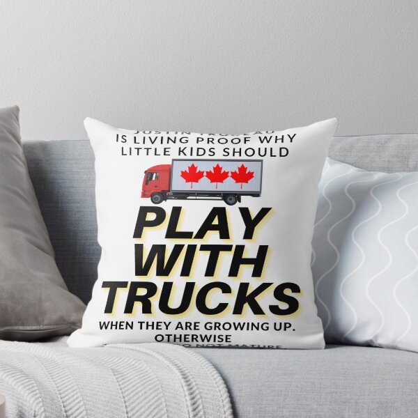Item preview, Justin Trudeau Is Living Proof Why Little Kids Should Play With Trucks Black Text designed and sold by TWMBDesigns.