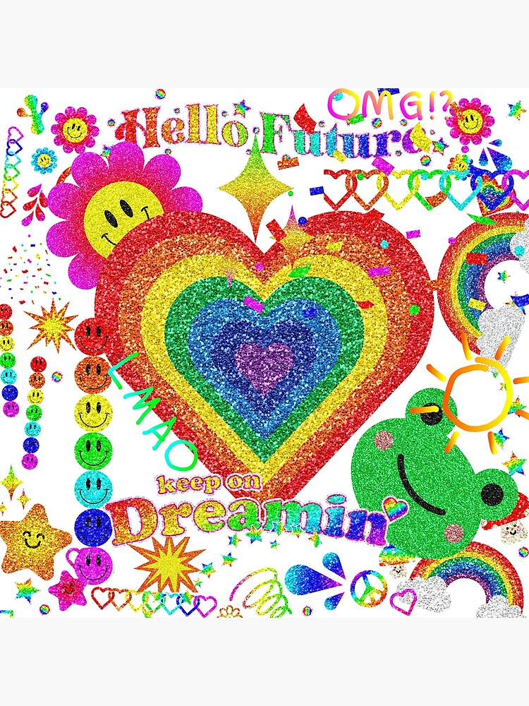 Aesthetic Kidcore y2k Art Design for Phone Cases, Hats, Pillows