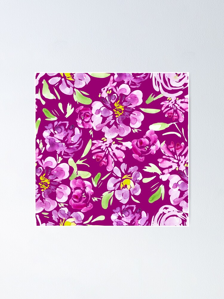 EUPHORIA Purple Watercolor Florals - Design Cuts