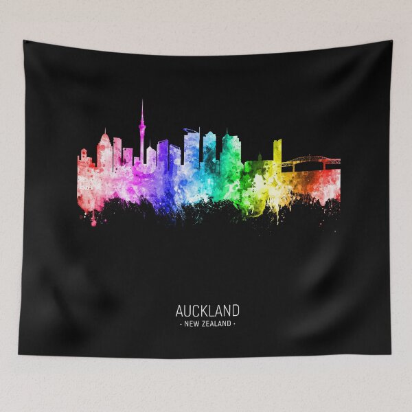 Item preview, Auckland New Zealand Skyline designed and sold by ArtPrints.