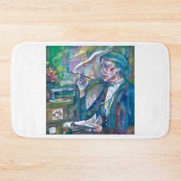 Item preview, VIRGINIA WOOLF in her studio - watercolor portrait designed and sold by lautir.