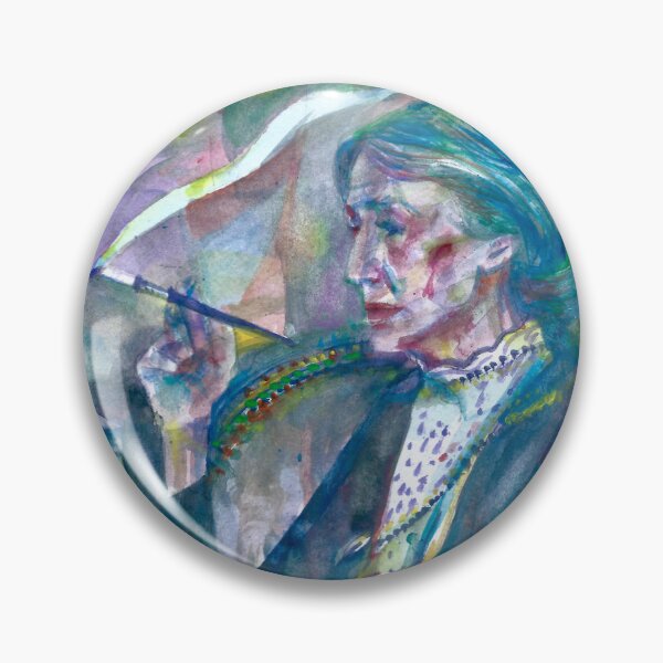 Item preview, VIRGINIA WOOLF in her studio - watercolor portrait designed and sold by lautir.