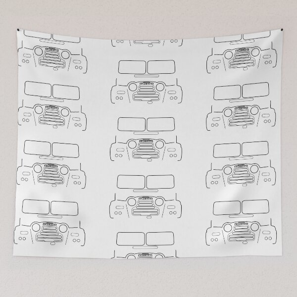 Item preview, Austin Gipsy G2 1950s classic car black outline graphic  designed and sold by soitwouldseem.