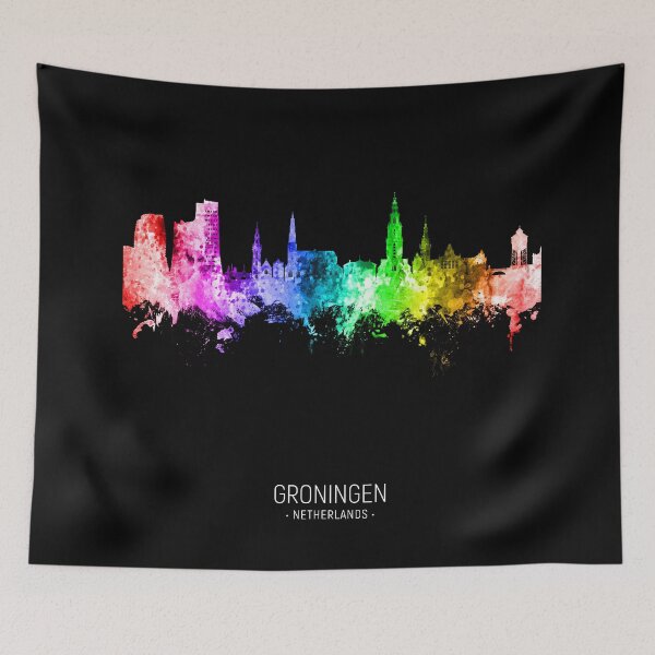 Item preview, Groningen The Netherlands Skyline designed and sold by ArtPrints.