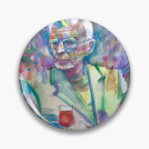 Item preview, SAMUEL BECKETT sitting at the cafe - watercolor portrait designed and sold by lautir.