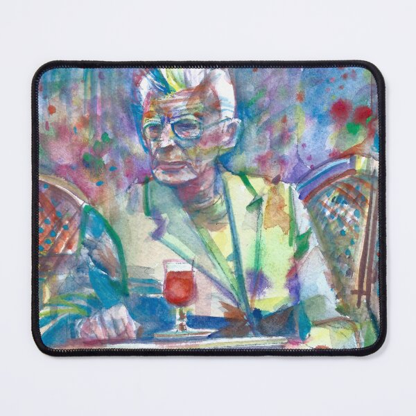 Item preview, SAMUEL BECKETT sitting at the cafe - watercolor portrait designed and sold by lautir.