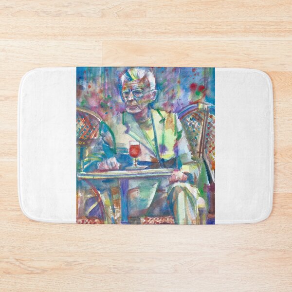 Item preview, SAMUEL BECKETT sitting at the cafe - watercolor portrait designed and sold by lautir.