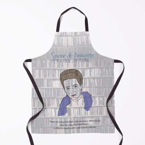 Item preview, Simone de Beauvoir (with quote in French) designed and sold by RebelPurpleGirl.