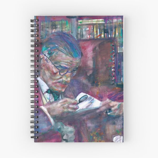 Item preview, JAMES JOYCE reading - watercolor portrait designed and sold by lautir.