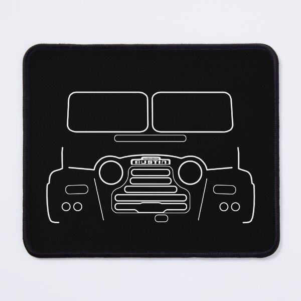 Item preview, Austin Gipsy G2 1950s classic car white outline graphic  designed and sold by soitwouldseem.