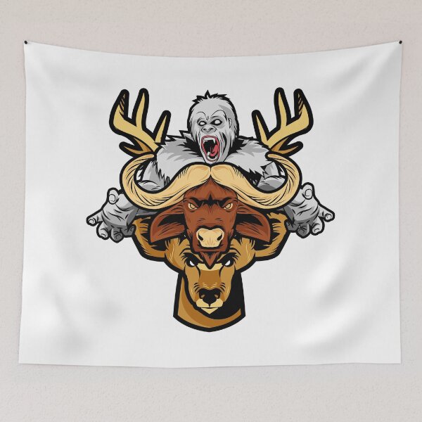 Item preview, Esports animal emblem Buffalo with Stag and Gorilla designed and sold by Scopestor.